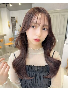 カシュカシュ 表参道(cache cache) シースルーバング韓国ヘアレイヤーカット前髪おくれ毛くびれ巻き