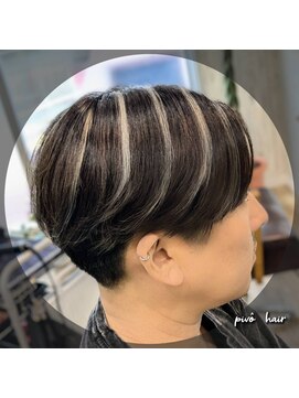 ピヴォヘアー(pivo hair) シルバーメッシュ シリコンキャップハイライト メンズマッシュ