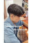 センターパート × ニュアンスパーマ