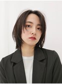 ☆顔周りレイヤー切りっぱなしボブ☆黒髪/小顔