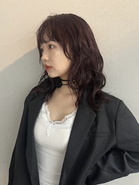 シロ 船橋(白silo) ボルドーカラー/ミディアム/カーリーヘア/パーマヘア