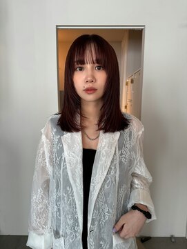 トッド(tod) ミディアム/ボルドー/レイヤー/前髪