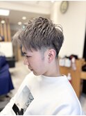 黒髪から！！初ブリーチカラー！アッシュグレー　清潔感抜群！！