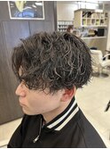 センターパート/波巻きパーマ