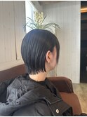 襟足長めショート/ブルーグレーカラー/暗めカラー/ダークカラー