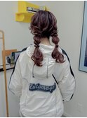 セミロングの編みおろしアレンジ