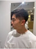 20代30代40代◎ツーブロックショートアップバングブルーブラック