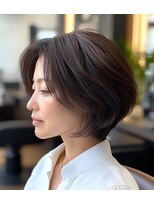 ラクレール 五香&nbsp;ナチュラルブラウンラウンドバングハッシュボブ/松戸/五香/市川