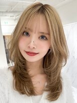 アンダーバーホワイト モデ 富田林店(_WHITE mode) ハイライトカラーミルクティーベージュレイヤーカット