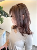 モカピンクブラウン×レイヤースタイル