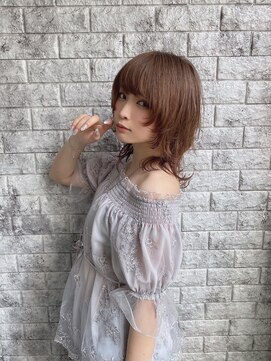 リアイス(Re:ICE) ミニウルフ/くすみブルー/流れるレイヤー/インナーハイライト