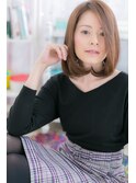 アシンメトリーかきあげバング小顔内巻きワンカールストレートa1