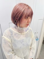 チェレ オレ 新金岡店(Chere ore) ミルクティーピンク/パッツとボブ/ハイトーンカラー