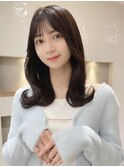 盛れるお顔まわりカット*可愛いくびれヘア 暗髪艶カラー7トーン