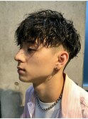 ツイストスパイラルパーマ波巻きパーマメンズマッシュウルフ