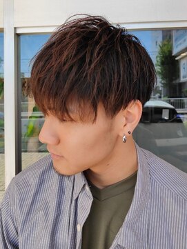 アルフレッド 平針店(alfRed) 束感 マッシュショート ブラウンカラー　ツーブロック