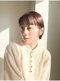 オレンジベージュ/耳掛けショート/ミニボブ