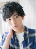 セミウエットくせ毛風な束感こなれマッシュパーマU上尾