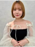 グレーベージュ/斜めバング/フレンチガーリー/ネイビー[笹塚]