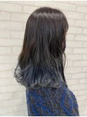 大人可愛いふんわりカールミストバング外国人風カラーブリーチ