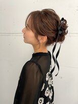 お団子ヘア＊リボンヘア　結婚式ヘア　渋谷mutsuki