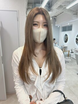 トレヘアー 京都 烏丸(tRe hair) ミルクティーベージュレイヤー