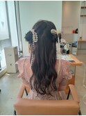 お団子ツインハーフアップ