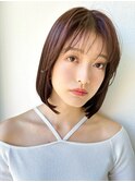 切りっぱなし/ショートボブ/ココアベージュ/似合わせカットp