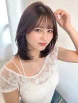 アンニュ(annuy) レイヤーボブ 韓国風ヘア 前髪カット モカグレージュ 美髪 20代