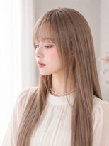 リズム(Lism) 【ミルクティーベージュ】韓国風ストレート×シースルーバング
