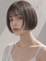 ヴェイン 渋谷(vain)&nbsp;ショート フルバング サイドレイヤー 艶髪 オリーブベージュ