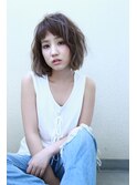 ハイライトアッシュラフウェーブリラックスボブ