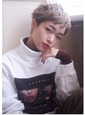 <sungooseTOKYO>斜めバングハイトーンショート