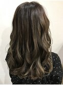 【ALIUS 池袋 小川真一】ナチュラルカーキアッシュグラ ロング