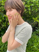 ナチュラルなハイライトでボブにも立体感を♪