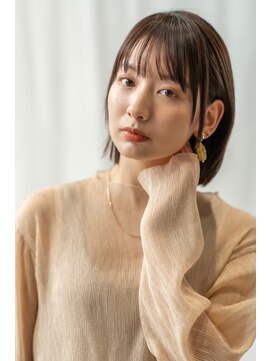 オースティン 門前仲町(AUSTIN) 大人かわいい前髪セシルカットココアブラウンフリンジウェーブ