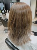 透明感マロンベージュボブ