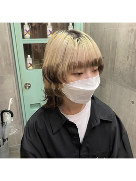 インク 渋谷(INK.) 個性派ウルフカット×裾カラー