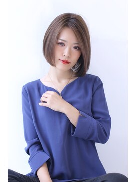 オーロ 緑地公園店(ORO) オリーブカラーハイライトカラー小顔くすみカラーかきあげ前髪