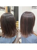 白髪ぼかしナチュラルハイライト、明るめベージュ★五反田美容室