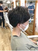 MEN'S HAIR  センターパート　ツイストスパイラル　コンマヘア