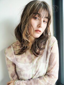 シェル 吉祥寺(shell) 大人可愛い小顔シースルーバングインナーカラーアッシュ20代30代