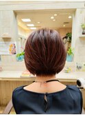 前下がりボブ×ローズブラウン