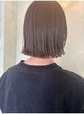 ブラウンベージュ×ミニボブ