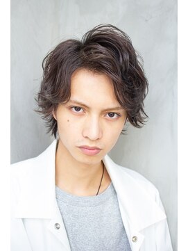 オースティン 調布アミックス(AUSTIN) ツイストパーマ七三オールバックマッシュウルフスリークショート