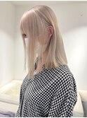 7243艶髪グレーベージュミルクティーアッシュハイトーンカラー