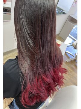 リミックスヘア(REMIX HAIR) gradation color×RED