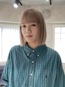 ハイプ(HYPE) ブリーチ/ダブルカラー/ミルクティーベージュ/タッセルボブ