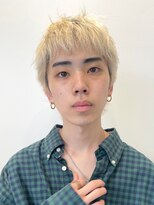 サンクマーケット 渋谷(cinq MARKET) 渋谷メンズブリーチカラーミルクティーベージュセンターパート