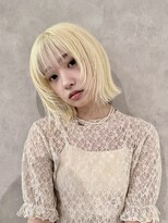 パーク(PAAQ) ダブルカラー&ブリーチ/レイヤーボブ/ホワイトブロンド
